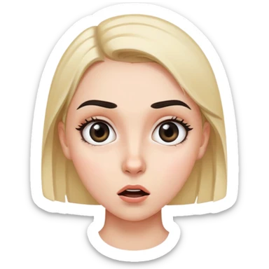 surprised black eyes and thin eyebrows and  girl. (+ export png file full size) sticker