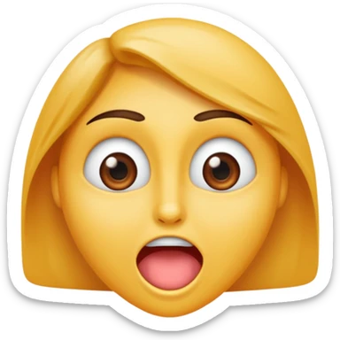 Visage qui a les yeux qui sorte comme un cartoon et la langue aussi sticker