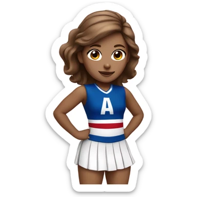 Light skin brown hair cheerleader wearing Red white and blue sticker