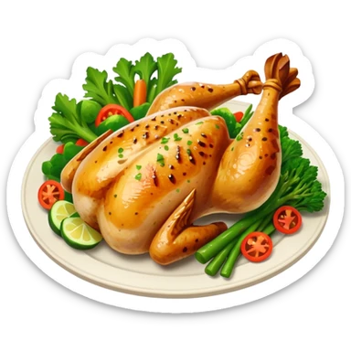 Grilled Chicken with Steamed Vegetables sticker