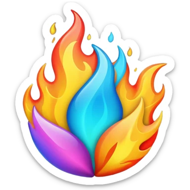 Flame illustrated in a playful and vibrant matte glass style, representing the fun and exciting aspects of the app firecrawl sticker