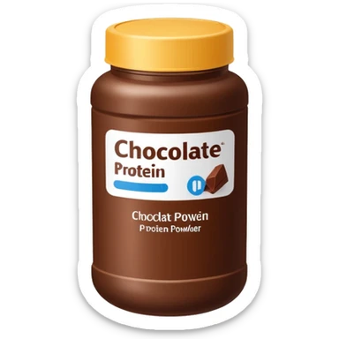 chocolate protein powder jar labeled chocolate icon sticker