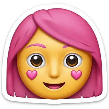 Coração emoji de coração metade rosa escuro e metade branco sticker