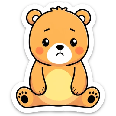 watercolor Sad Bear sticker