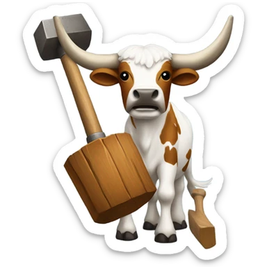 Longhorn with a sledgehammer  sticker