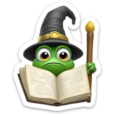 A clam mage from the doorknocker's guild who is a frog accountant sticker
