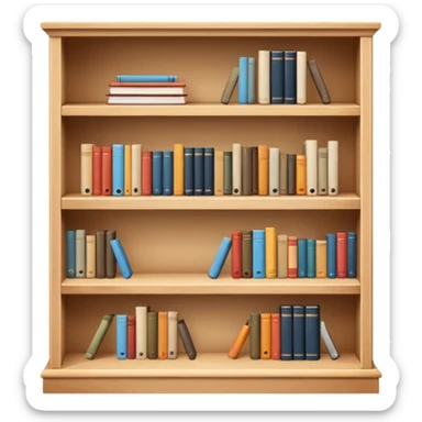 A small light wooden table bookshelf storage sticker