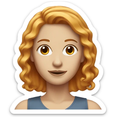 white woman with medium length red blonde hair sticker