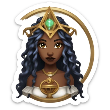 "Technomancy is the use of magic or mystical powers to control and manipulate technology” + "It's kind of like cyberpunk magic or how in some games, characters hack into systems using magic." 🖥️⚡🧙‍♂️ Make a ancient vampire technomancy goddess sticker