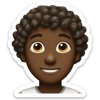 a boy with curly hairs, dark skinned and dimple on his chin sticker