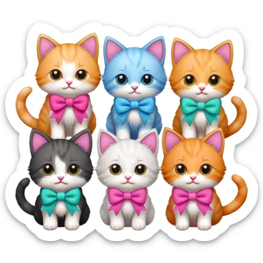Gatinhos com laço  sticker
