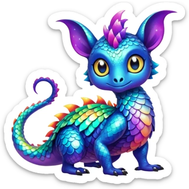 Shiny Colorful Night-Colored Fionbri-creature by Falvie (full body) sticker