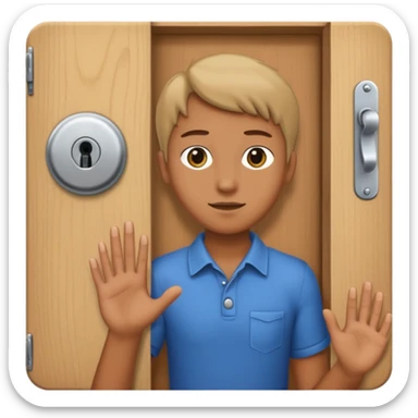 Someone locking a door sticker