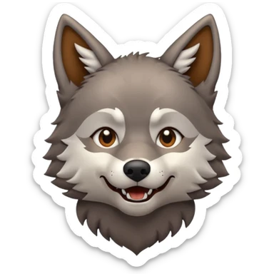 uluyan sevimli kurt sticker