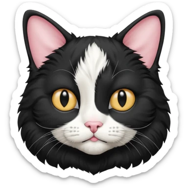 Dopey-looking tuxedo cat sticker