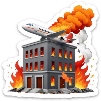 A plane crasing into building sticker