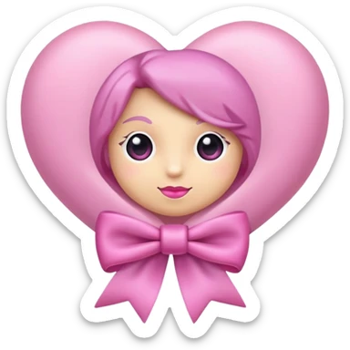 Fiocco lilla con sopra un cuoricino rosa sticker