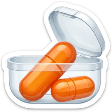 pill orange container  sticker
