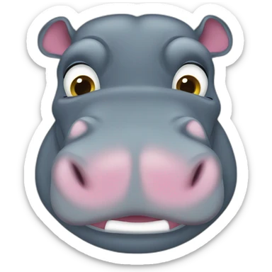 Hippopotamus that looks like a Tunisian sticker