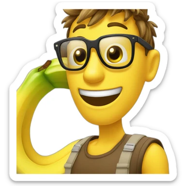 Banane avec des lunettes sticker