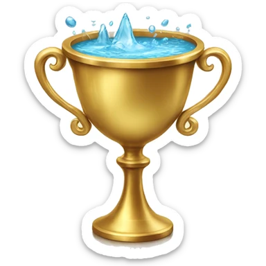 beautiful golden chalice with water overflowing the edges sticker