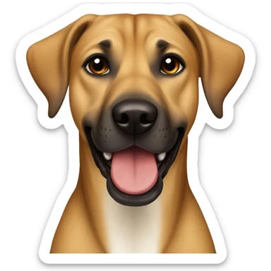 light brown black mouth cur dog sticker