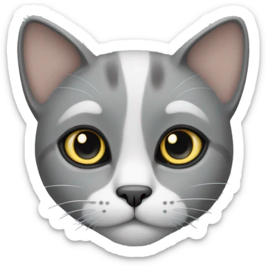 Grey cat with grey eyes sticker