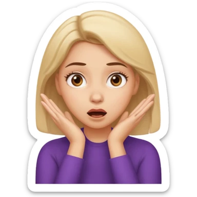 suprised angle, hands on cheeks sticker