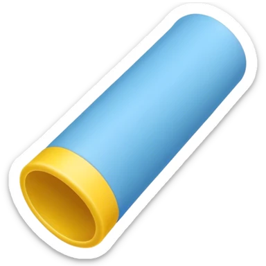 Blue foam tube with yellow ends sticker