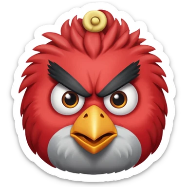 gray angry bird sticker