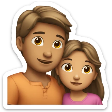 Niño y niña abrazo sticker
