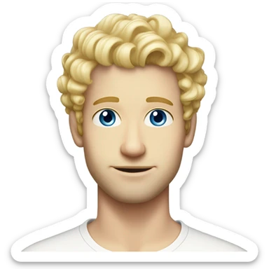 full body light curl blonde 30yo man blue eyed pale skin sticker