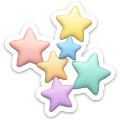 1 Large stars with 3 smaller stars. All pastel colours sticker
