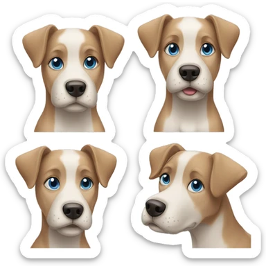 Short haired dog blue eyes sticker
