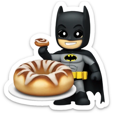 Batman with cinnamon roll plushy ￼ sticker