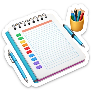 Emoji de um planner pra da prova  sticker