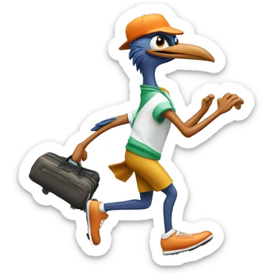 RUNNING ROADRUNNER HOLDING GOLF BAG sticker