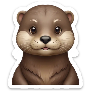 Cinematic Noble Otter Portrait Emoji, Poised and regal, with a sleek, streamlined build and a luxuriously smooth, well-groomed Fur of rich brown, deep-set soulful dark eyes, Simplified yet sharp and sophisticated features, highly detailed, glowing with a soft, dignified glow, high shine, intelligent and playful, stylized with an air of aquatic charm, focused and attentive, soft glowing outline, capturing the essence of a watchful and confident water-dweller, so majestic it feels as though it could glide out of the screen with effortless authority! sticker