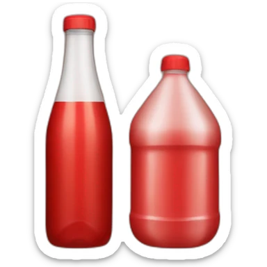 Bouteille en plastique rouge  sticker