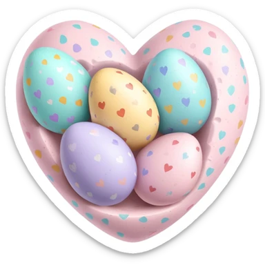 make a real heart shape. easter eggs sticker
