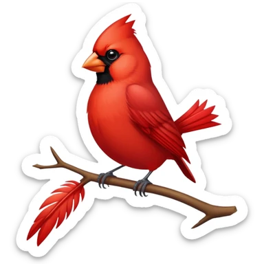 a bright red bird, cardinal sticker
