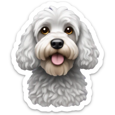 black cockapoo with white beard  sticker