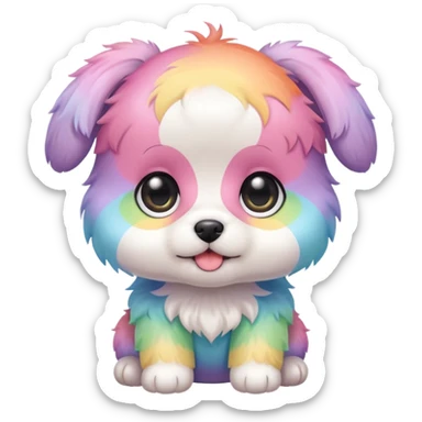 Pastel rainbow chibi cute baby doggy  sticker