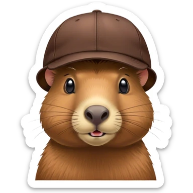 Capybara wearing a ballcap  sticker