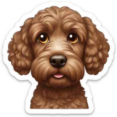brown cockapoo sticker