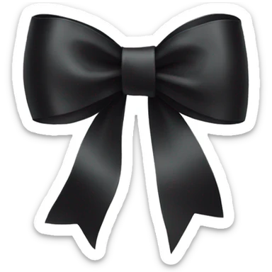 black ribbon bow sticker