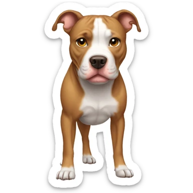Light brown pitbull with ears cropped and full body sticker