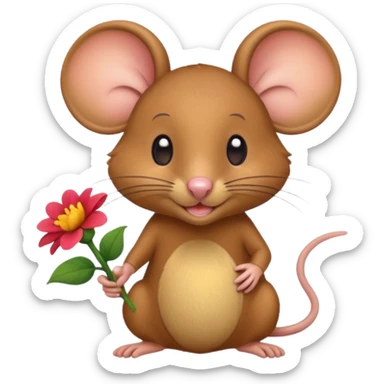 Jerry the mouse, giving a flower sticker