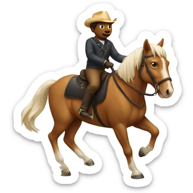 Cat riding a horse  sticker