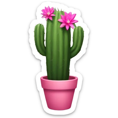 Pink cactus sticker